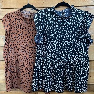 3 for $12 bundle deal! Women’s 2pc set - animal print blouses